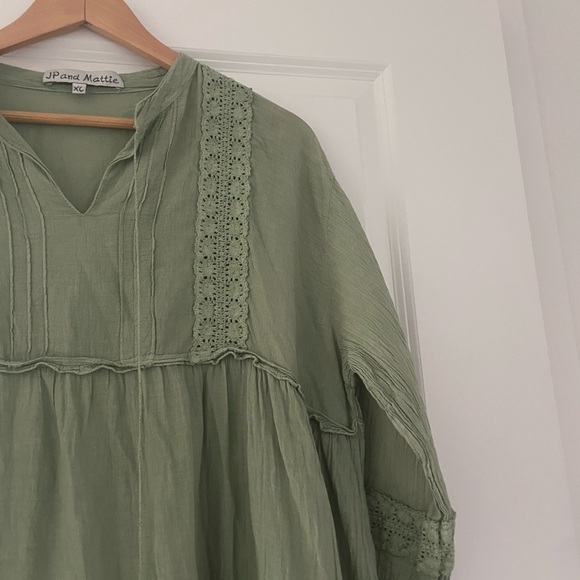 Sundance JP & Mattie Desert Breeze Tiered Dress Peasant Babydoll Boho - Picture 6 of 10